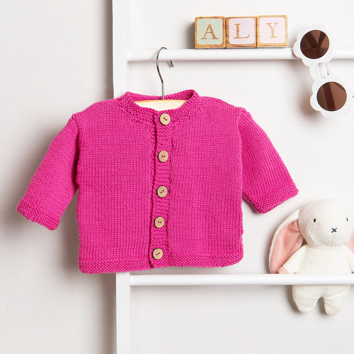 Baby Cotton Cardigan Knitting Kit - Wool Couture