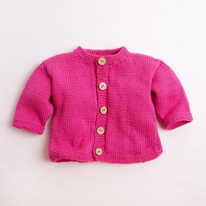 Baby Cotton Cardigan Knitting Kit - Wool Couture