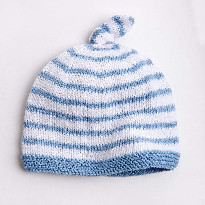 Baby Cotton Striped Hat Knitting Kit - Wool Couture