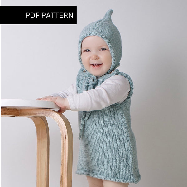 Baby Knitting PDF Pattern - Pinafore - Wool Couture