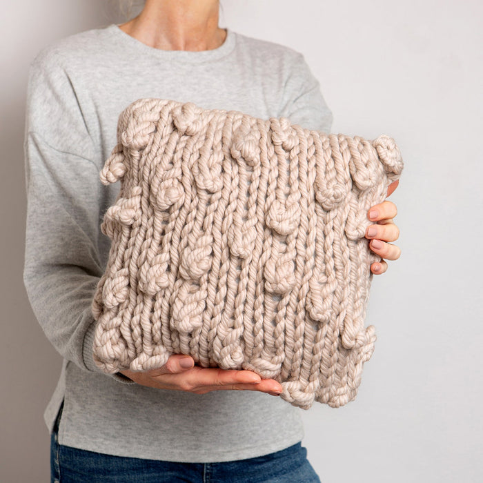 Big Bobble Stitch Cushion Knitting Kit - Wool Couture