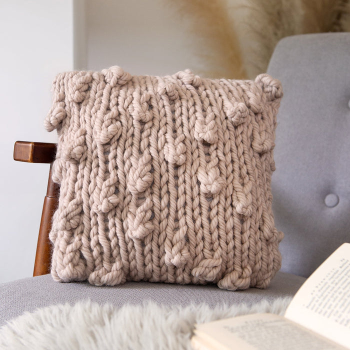 Big Bobble Stitch Cushion Knitting Kit - Wool Couture