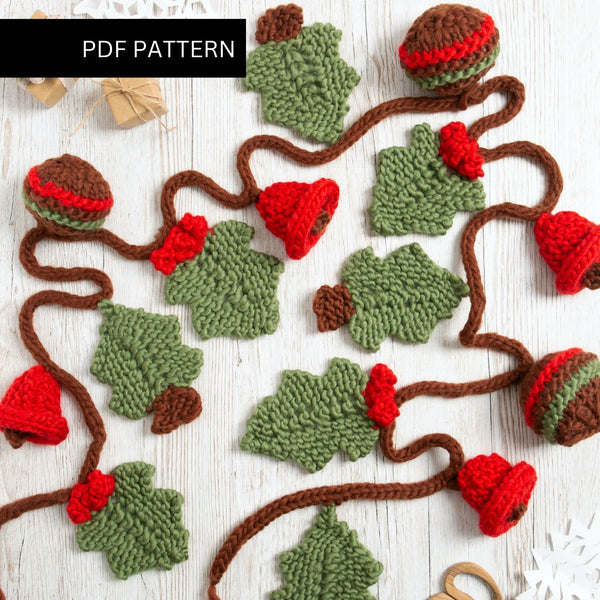 Christmas Knitting PDF Pattern - Garland - Wool Couture