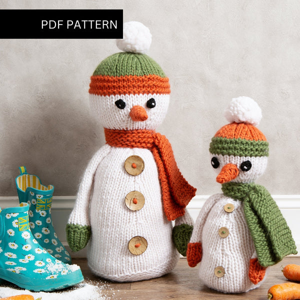 Christmas Knitting PDF Pattern - Tristan and Son Snowmen - Wool Couture