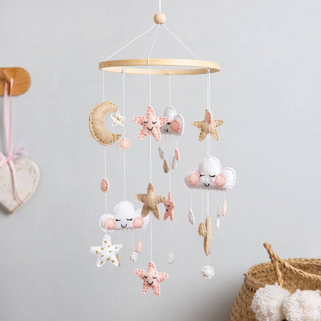 Felt 3d Angel Baby mobile Gold on sale white baby mobile nursery mobile Felt mobile Felt Cloud Mobile Musical Felt Mobile