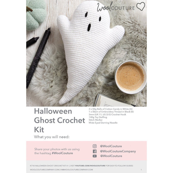 Crochet PDF Pattern - Halloween Ghost - Wool Couture