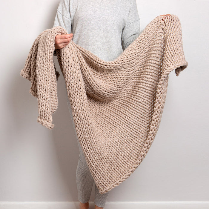 Cuddle Up Blanket Knitting Kit - 2 in 1 Beginner Pattern - Wool Couture