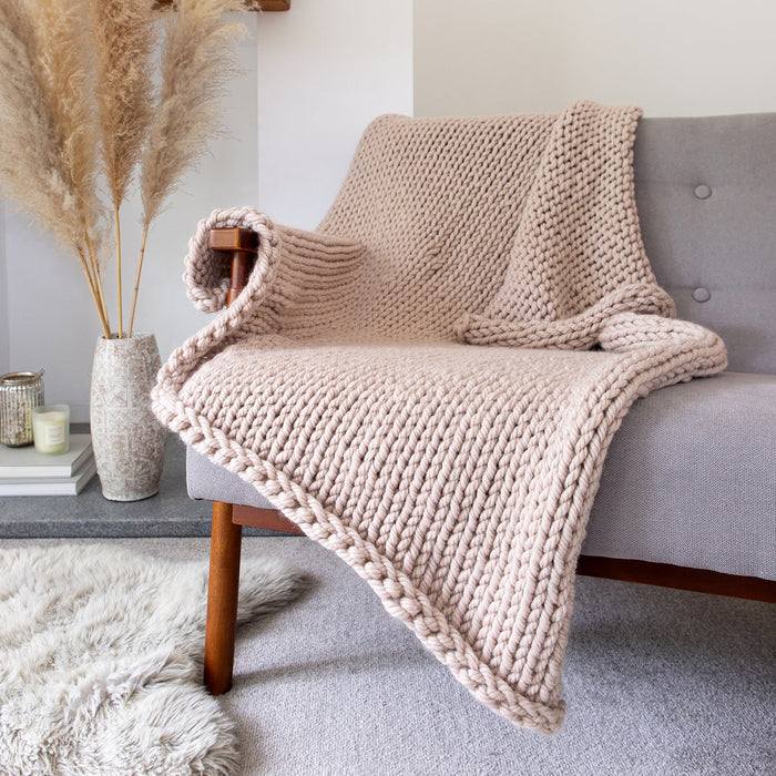 Cuddle Up Blanket Knitting Kit - 2 in 1 Beginner Pattern - Wool Couture