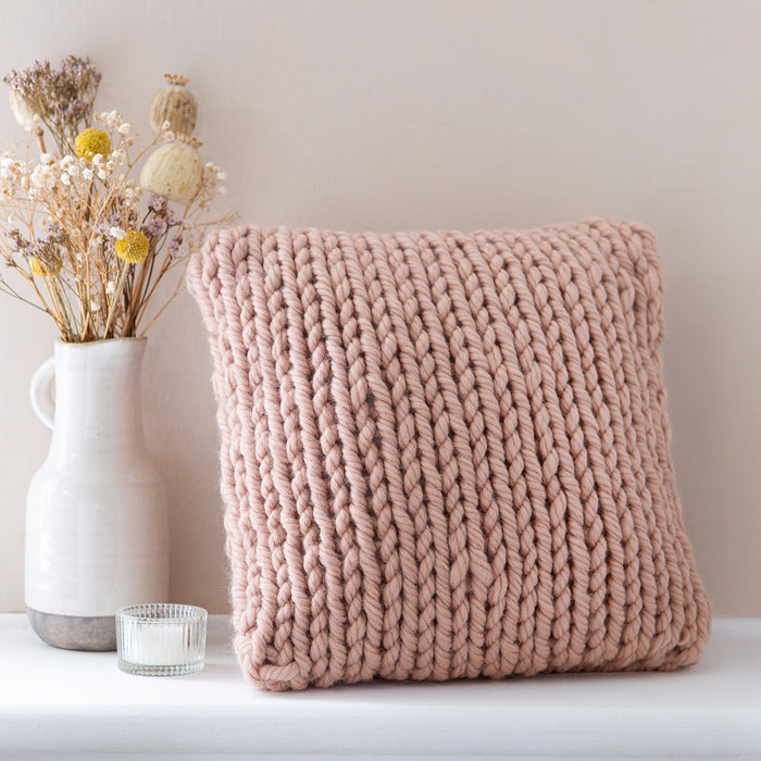 Cuddle Up Cushion Knitting Kit - 2 in 1 Beginner Pattern - Wool Couture