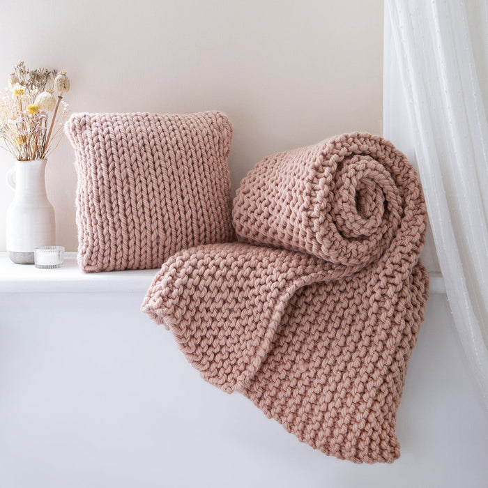 Cuddle Up Cushion Knitting Kit - 2 in 1 Beginner Pattern - Wool Couture