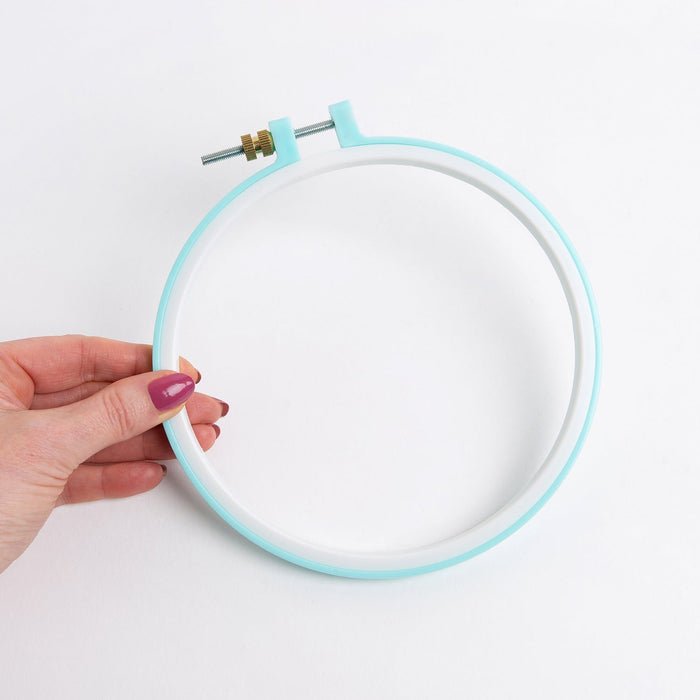 Embroidery Hoop 6 inch Lemon Pink and Blue - Wool Couture