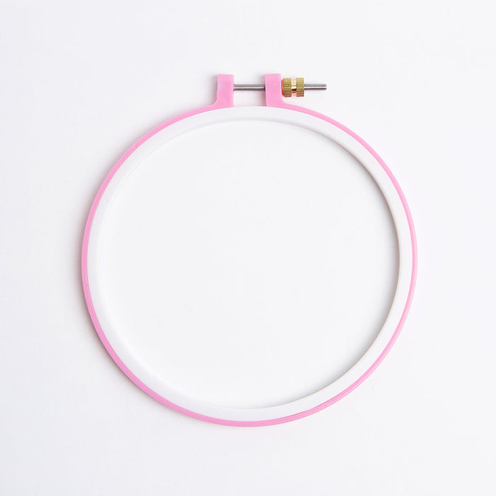 Embroidery Hoop 6 inch Lemon Pink and Blue - Wool Couture