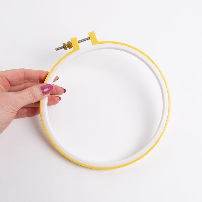 Embroidery Hoop 6 inch Lemon Pink and Blue - Wool Couture