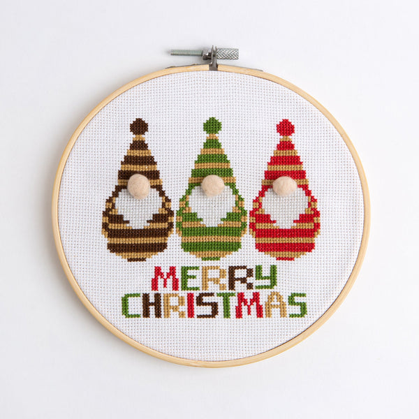 Gonk Christmas Cross Stitch Kit - 7" - Wool Couture