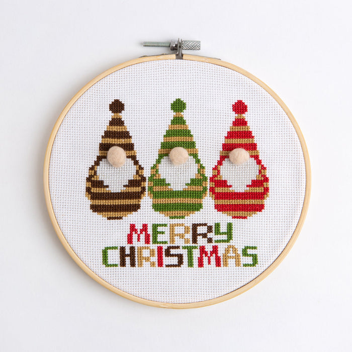 Gonk Christmas Cross Stitch Kit - 7" - Wool Couture