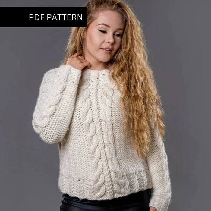 Jumper Knitting PDF Pattern - Cable Knit Jumper - Wool Couture