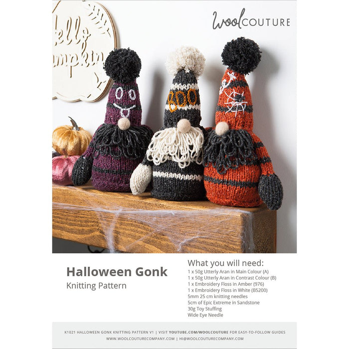 Knitting PDF Pattern - Halloween Gonk - Wool Couture