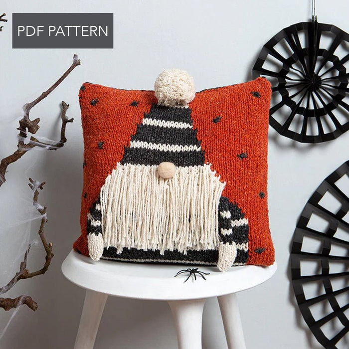 Knitting PDF Pattern - Halloween Gonk Cushion - Wool Couture