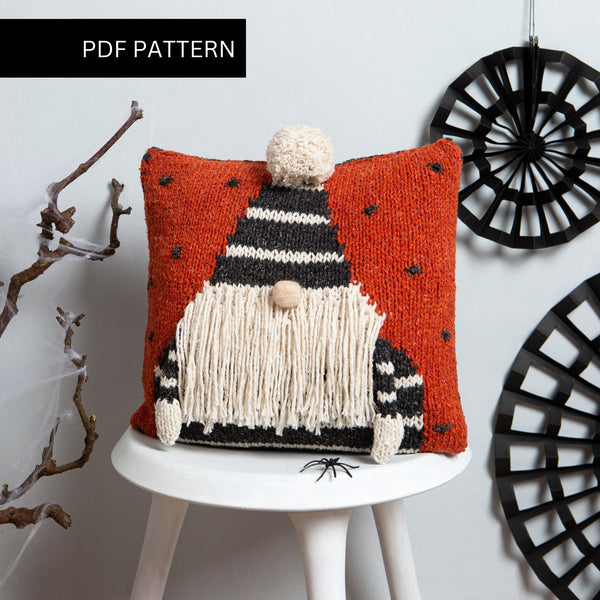 Knitting PDF Pattern - Halloween Gonk Cushion - Wool Couture