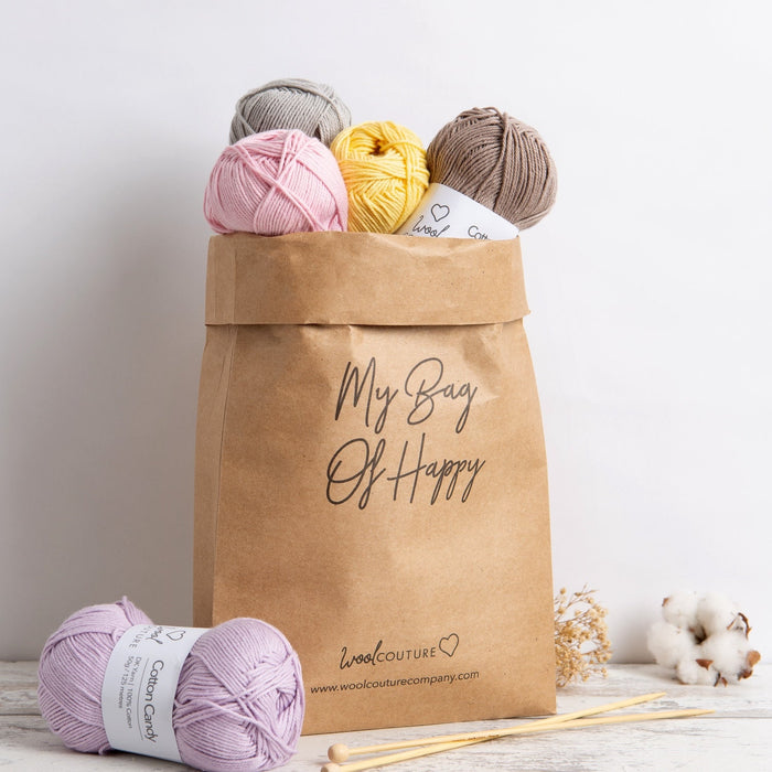 My First Bag Knitting Kit - Cotton Collection - Wool Couture