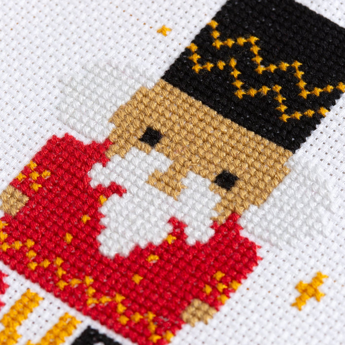 Nutcracker Christmas Cross Stitch Kit - 7" - Wool Couture