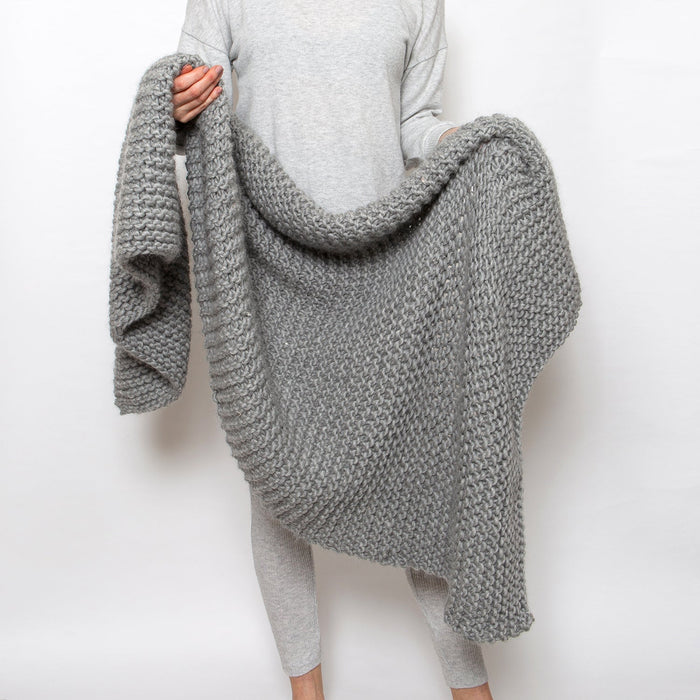 Nyssa Blanket Grey Ready Made Sample - Wool Couture