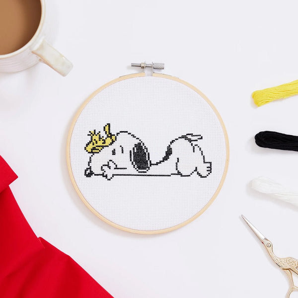 Peanuts: Snoopy Giggle Cross Stitch Kit - Wool Couture