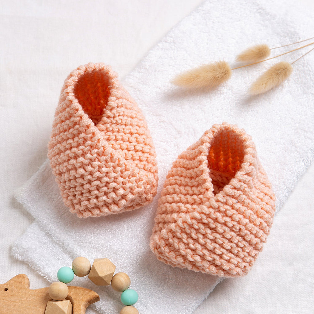 Orange Booties for baby from wool Handmade Knitted boots for babies Gift for deals baby