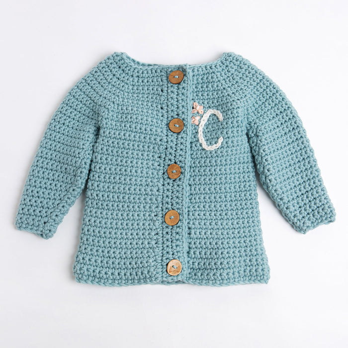 Personalised Baby Cardigan Crochet Kit - Wool Couture