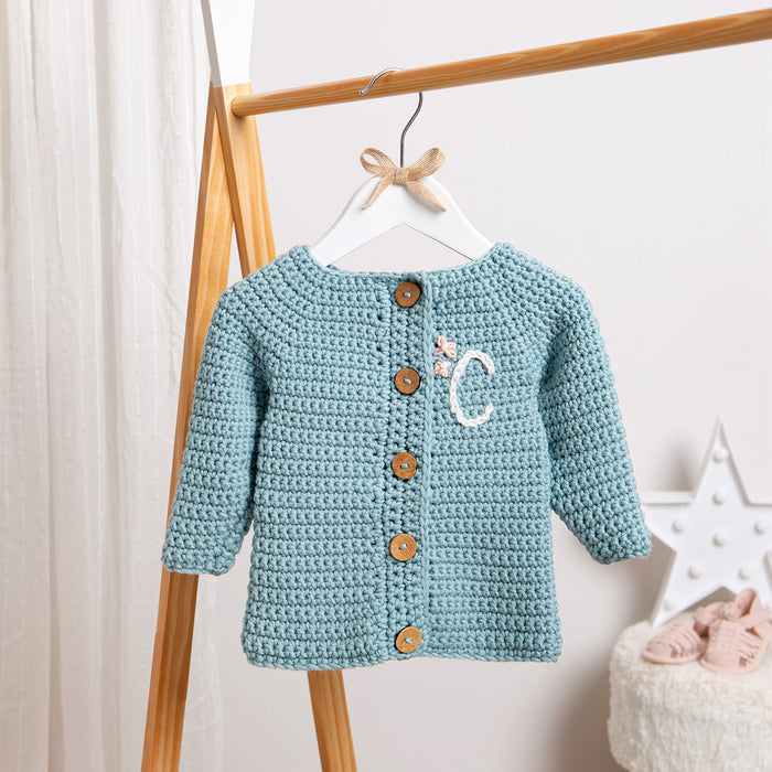 Personalised Baby Cardigan Crochet Kit - Wool Couture