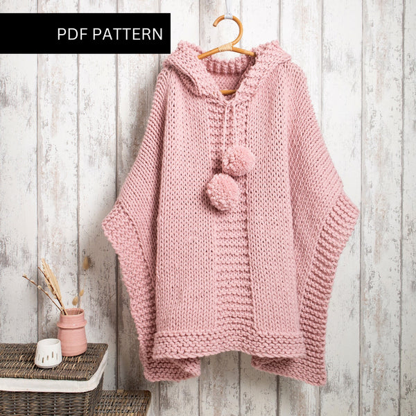 Poncho Blanket Knitting PDF Pattern - Wool Couture