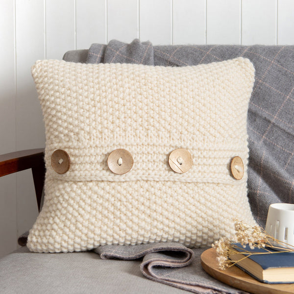 Seed Stitch Cushion Knitting Kit - Wool Couture