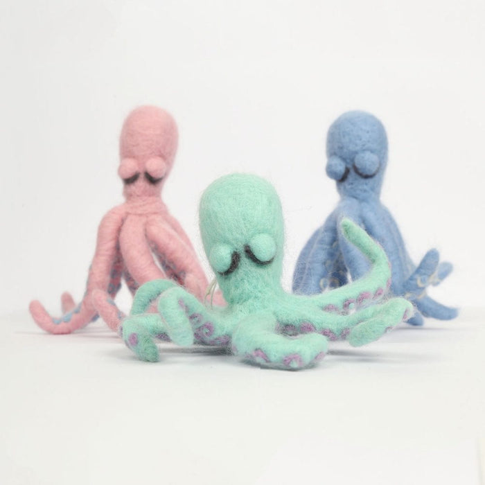 3 Octopus Needle Felting Kit - Wool Couture