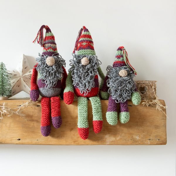 Santa's Hat and Beard Christmas Knitting Kit. Holiday Christmas Knitting Kit.  Knitted Santa Hat Pattern. Kit by Wool Couture 
