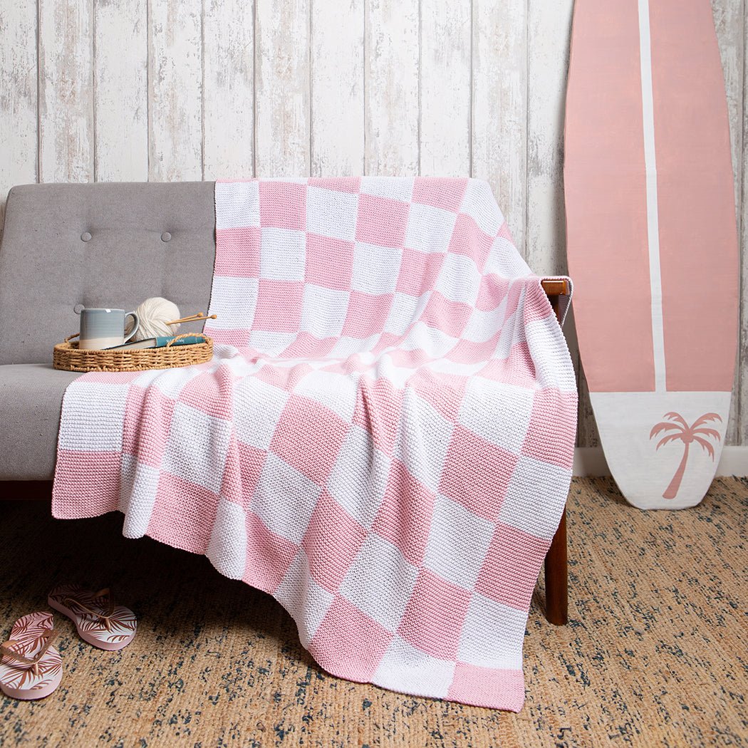 Gingham Blanket Knitting Kit– Wool Couture