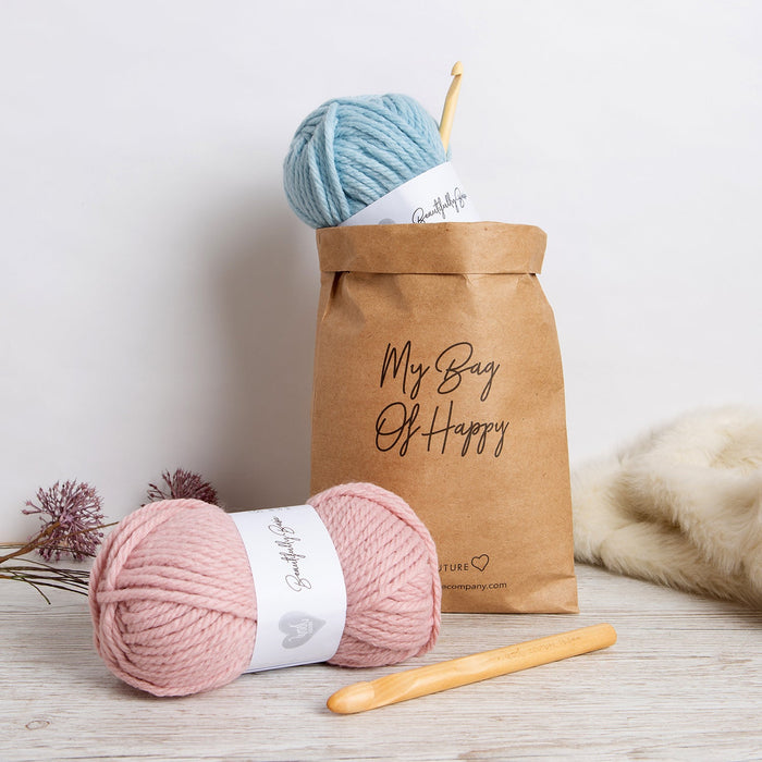 Big Bobble Hat Crochet Kit kith & Kin beginner craft set