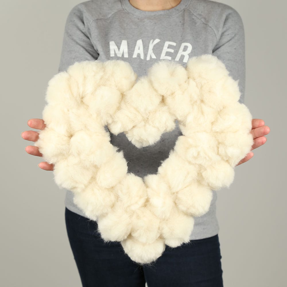 Pom Pom Heart Wreath • Stencil - a DIY Craft Studio