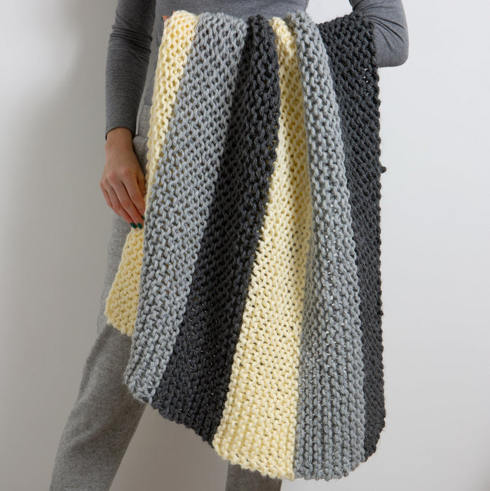 Chequered Blanket Knitting Kit, Wool Couture